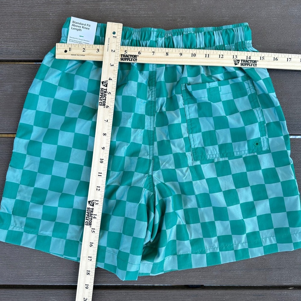 Nike Mens Size S Green Check Soccer Shorts Standard Fit Drawstring Pockets NEW - Picture 5 of 5